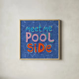 Poolside Vibes VI by Dina June. Shown in a natural wood glass frame for a timeless modern aesthetic. Available as an archival giclee rolled canvas, fine art paper, or poster print. SKU 103844a.