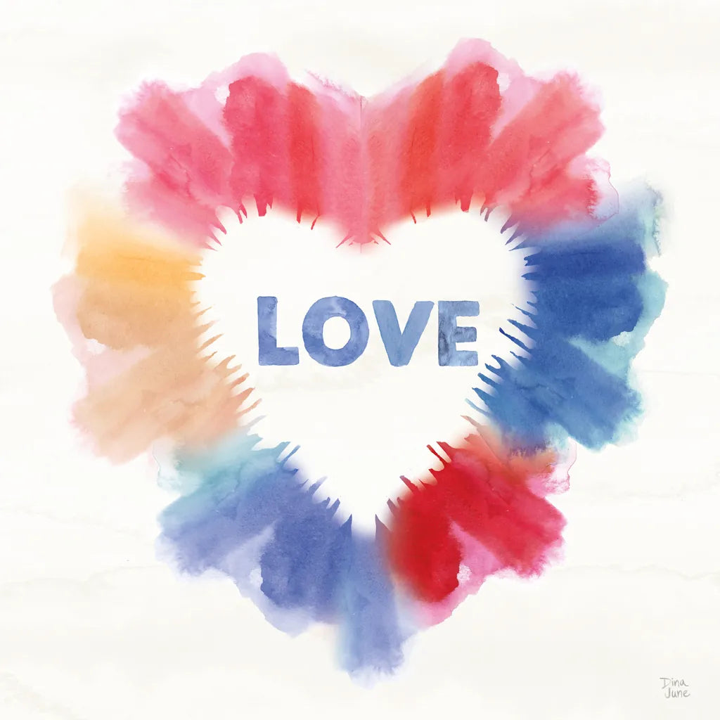 Rainbow Love I by Dina June. SKU 74225a. Archival Giclee Fine art print for wall decor.