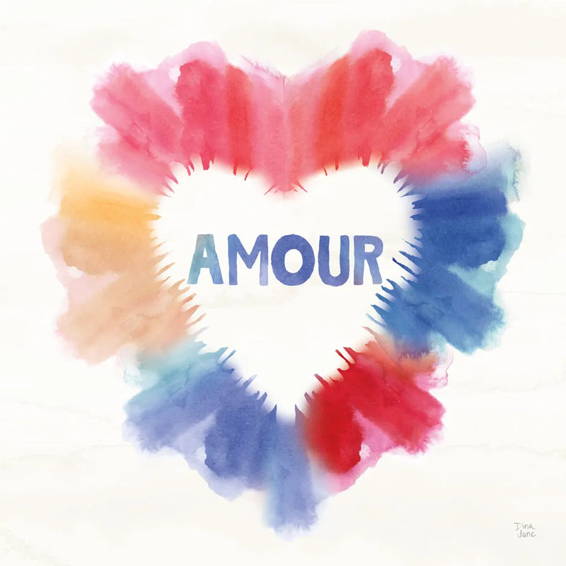 Rainbow Love II Amour by Dina June. SKU 75762a. Archival Giclee Fine art print for wall decor.
