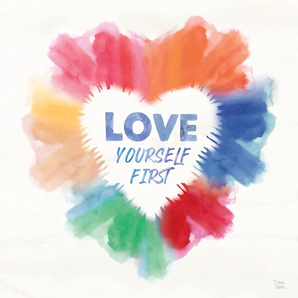 Rainbow Love Pride by Dina June. SKU 85453a. Archival Giclee Fine art print for wall decor.