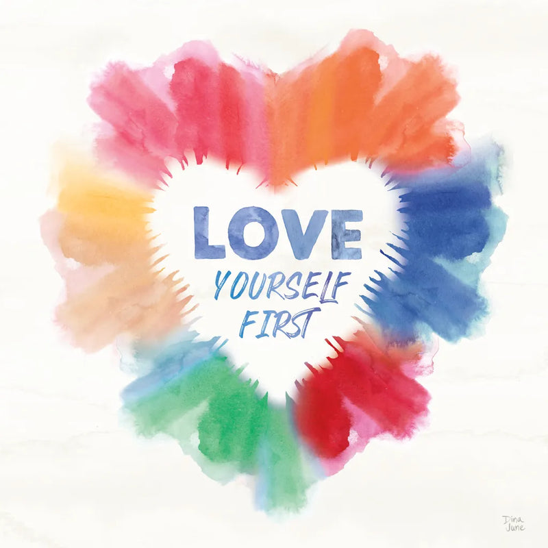Rainbow Love Pride by Dina June. SKU 85453a. Archival Giclee Fine art print for wall decor.