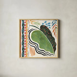 Rainforest II by Dina June. Shown in a natural wood glass frame for a timeless modern aesthetic. Available as an archival giclee rolled canvas, fine art paper, or poster print. SKU 92493a.