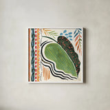 Rainforest II by Dina June. Shown in a crisp white glass frame for a clean and minimalist style. Available as an archival giclee rolled canvas, fine art paper, or poster print. SKU 92493a.