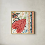 Rainforest V by Dina June. Shown in a natural wood glass frame for a timeless modern aesthetic. Available as an archival giclee rolled canvas, fine art paper, or poster print. SKU 92496a.