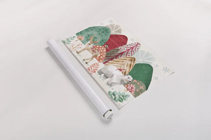 Snowy Critters I by Dina June. shown as a rolled paper print. Available as archival giclee rolled canvas, fine art paper, or poster print. SKU 83421i.