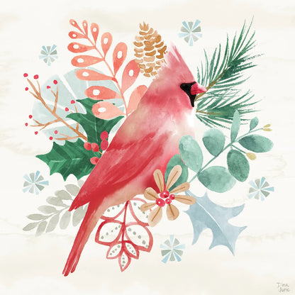 Snowy Critters II by Dina June. SKU 83422a. Archival Giclee Fine art print for wall decor.