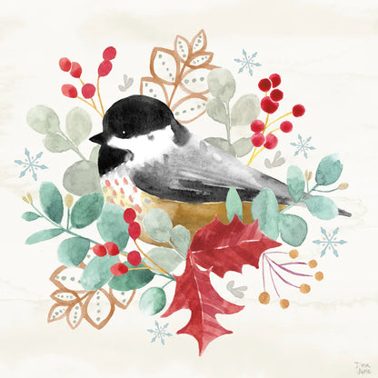 Snowy Critters V by Dina June. SKU 83425a. Archival Giclee Fine art print for wall decor.