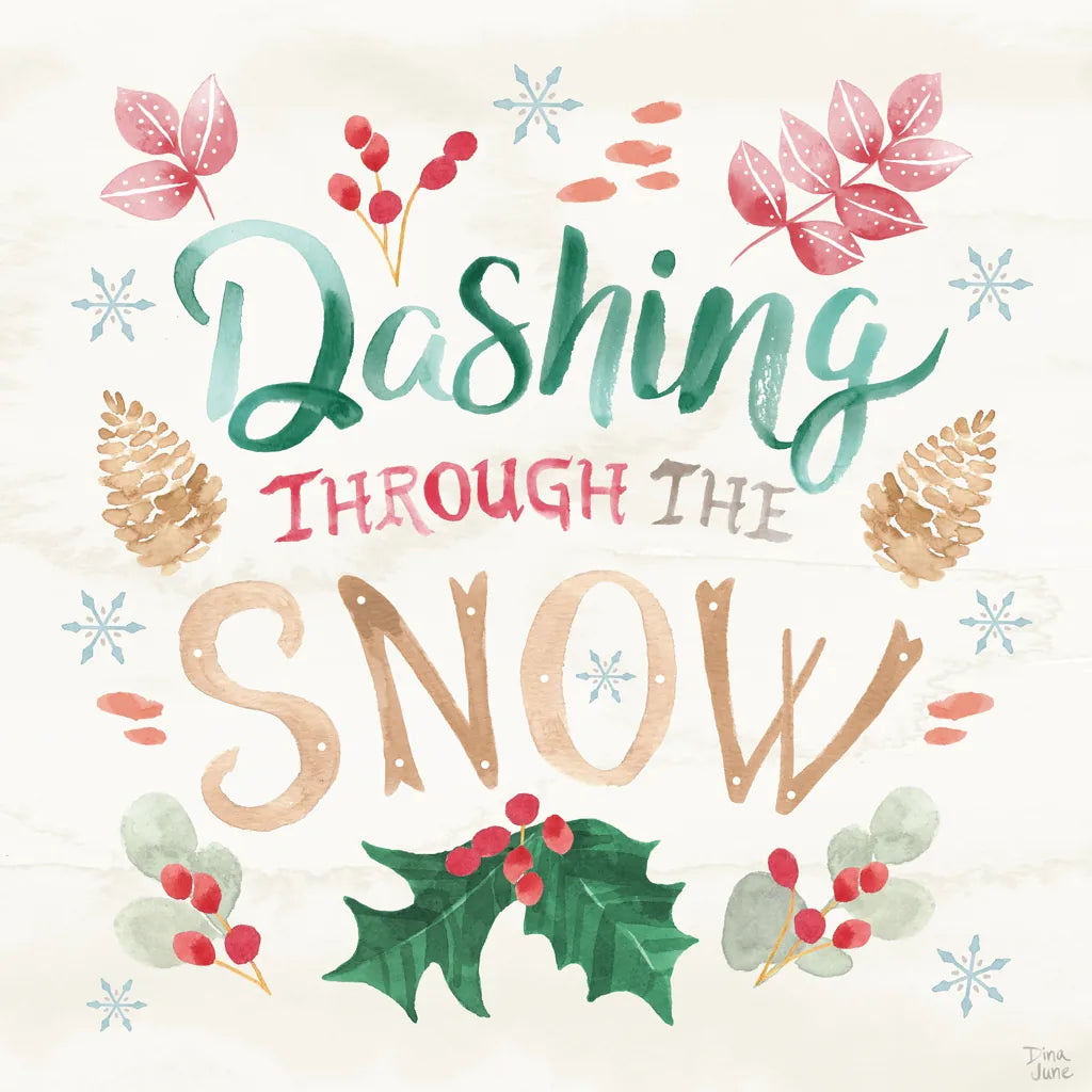 Snowy Critters VI by Dina June. SKU 83426a. Archival Giclee Fine art print for wall decor.