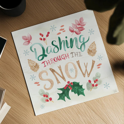 Snowy Critters VI by Dina June. Shown as a detailed flat fine art print, highlighting archival giclee quality. Available as an archival giclee rolled canvas, fine art paper, or poster print. SKU 83426a.