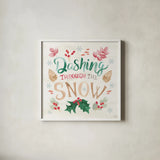Snowy Critters VI by Dina June. Shown in a crisp white glass frame for a clean and minimalist style. Available as an archival giclee rolled canvas, fine art paper, or poster print. SKU 83426a.