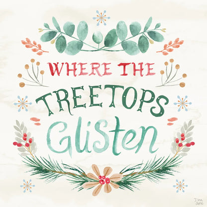 Snowy Critters VII by Dina June. SKU 83427a. Archival Giclee Fine art print for wall decor.