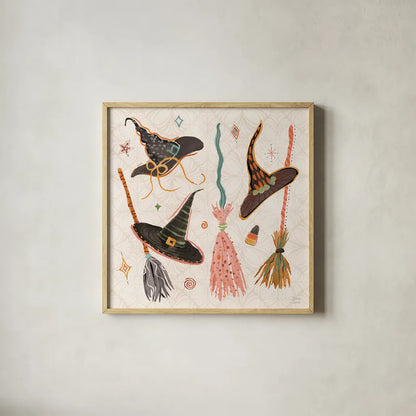 Spooky Night I by Dina June. Shown in a natural wood glass frame for a timeless modern aesthetic. Available as an archival giclee rolled canvas, fine art paper, or poster print. SKU 95933a.