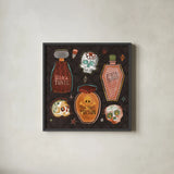 Spooky Night II by Dina June. Shown in a sleek black glass frame for a contemporary gallery look. Available as an archival giclee rolled canvas, fine art paper, or poster print. SKU 95934a.