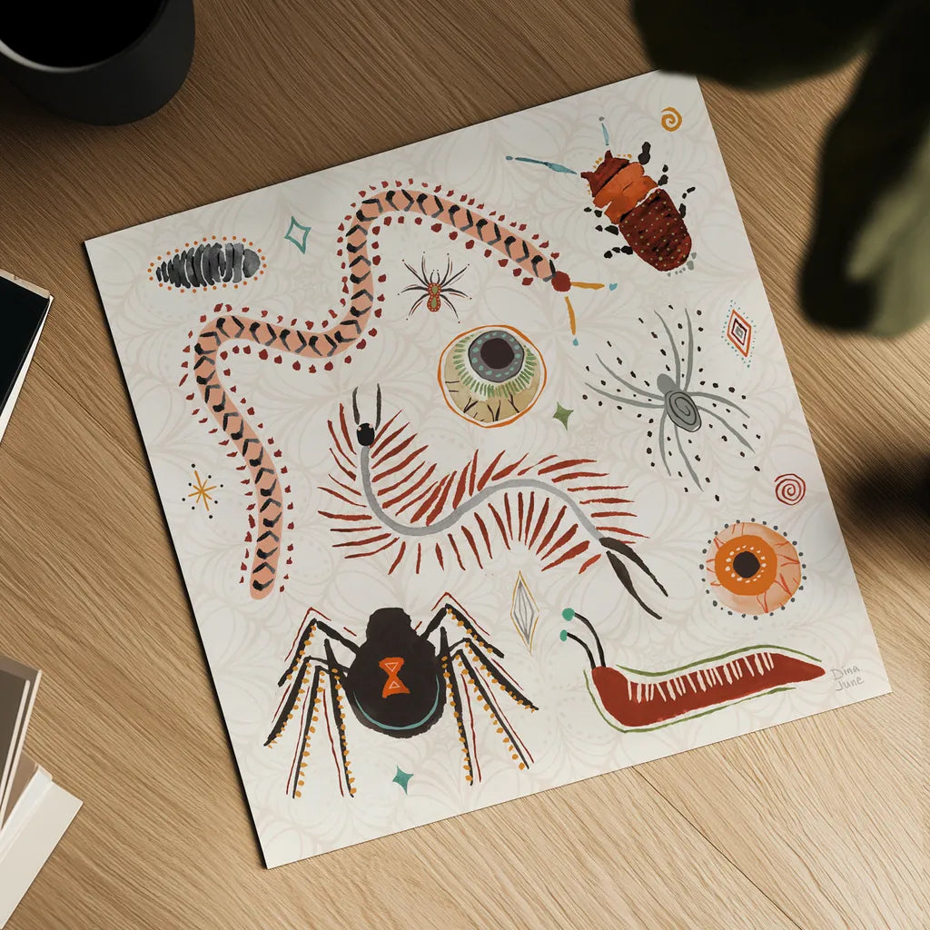 Spooky Night IV by Dina June. Shown as a detailed flat fine art print, highlighting archival giclee quality. Available as an archival giclee rolled canvas, fine art paper, or poster print. SKU 95936a.