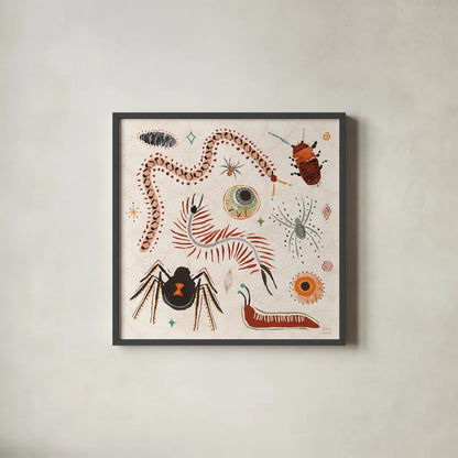 Spooky Night IV by Dina June. Shown in a sleek black glass frame for a contemporary gallery look. Available as an archival giclee rolled canvas, fine art paper, or poster print. SKU 95936a.