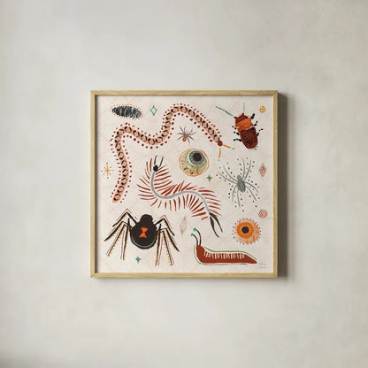 Spooky Night IV by Dina June. Shown in a natural wood glass frame for a timeless modern aesthetic. Available as an archival giclee rolled canvas, fine art paper, or poster print. SKU 95936a.