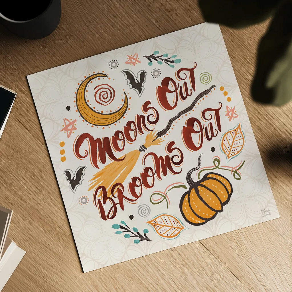 Spooky Night V by Dina June. Shown as a detailed flat fine art print, highlighting archival giclee quality. Available as an archival giclee rolled canvas, fine art paper, or poster print. SKU 95937a.