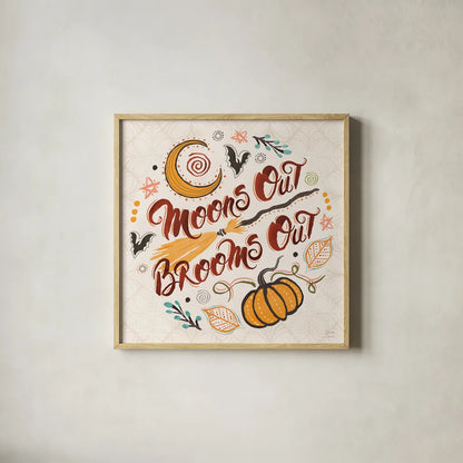 Spooky Night V by Dina June. Shown in a natural wood glass frame for a timeless modern aesthetic. Available as an archival giclee rolled canvas, fine art paper, or poster print. SKU 95937a.