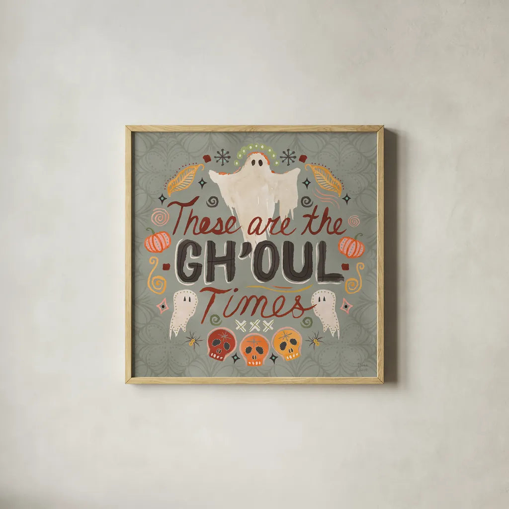 Spooky Night VI by Dina June. Shown in a natural wood glass frame for a timeless modern aesthetic. Available as an archival giclee rolled canvas, fine art paper, or poster print. SKU 95938a.