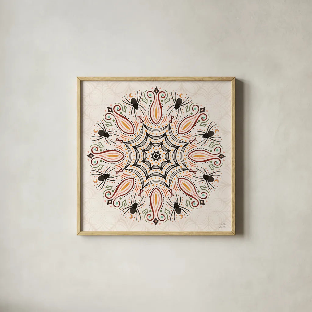 Spooky Night VII by Dina June. Shown in a natural wood glass frame for a timeless modern aesthetic. Available as an archival giclee rolled canvas, fine art paper, or poster print. SKU 95939a.