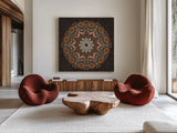 Spooky Night VIII by Dina June. Shown as extra-large giant wall art in a modern living room. Available as an archival giclee rolled canvas, fine art paper, or poster print. SKU 95940a.