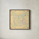 Spring Song VI by Dina June. Shown in a sleek black glass frame for a contemporary gallery look. Available as an archival giclee rolled canvas, fine art paper, or poster print. SKU 98396a.