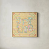 Spring Song VI by Dina June. Shown in a natural wood glass frame for a timeless modern aesthetic. Available as an archival giclee rolled canvas, fine art paper, or poster print. SKU 98396a.