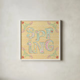 Spring Song VI by Dina June. Shown in a crisp white glass frame for a clean and minimalist style. Available as an archival giclee rolled canvas, fine art paper, or poster print. SKU 98396a.