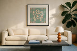 Spring Song VII by Dina June. Displayed in a glass frame with matte in a clean modern living room. Available as an archival giclee rolled canvas, fine art paper, or poster print. SKU 98397a.
