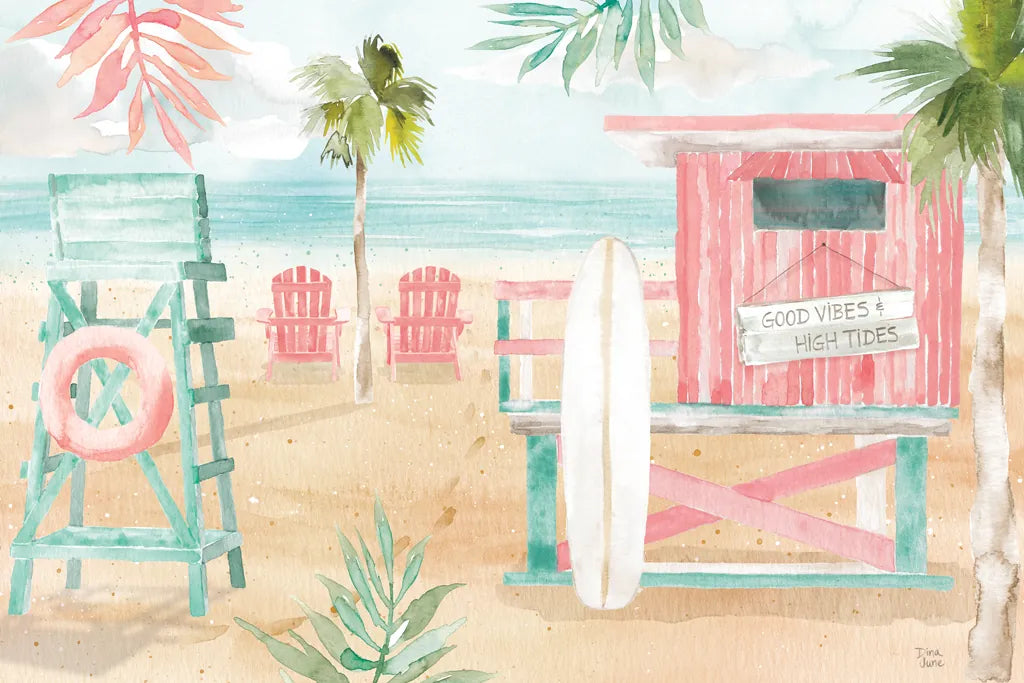 Surfs Up II by Dina June. SKU 65080i. Archival Giclee Fine art print for wall decor.