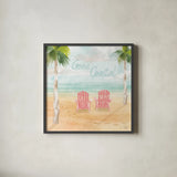Surfs Up III by Dina June. Shown in a sleek black glass frame for a contemporary gallery look. Available as an archival giclee rolled canvas, fine art paper, or poster print. SKU 65081a.