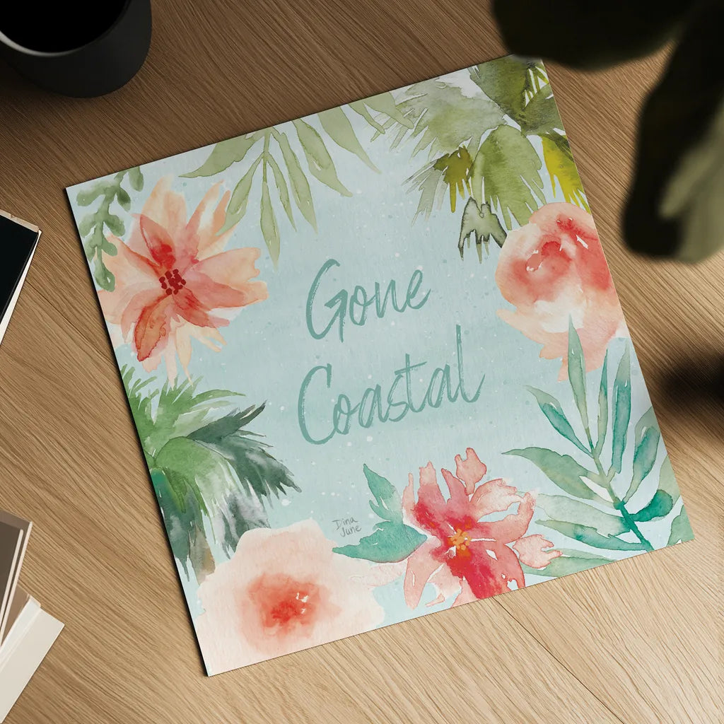 Surfs Up IX by Dina June. Shown as a detailed flat fine art print, highlighting archival giclee quality. Available as an archival giclee rolled canvas, fine art paper, or poster print. SKU 65087a.