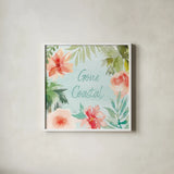 Surfs Up IX by Dina June. Shown in a crisp white glass frame for a clean and minimalist style. Available as an archival giclee rolled canvas, fine art paper, or poster print. SKU 65087a.