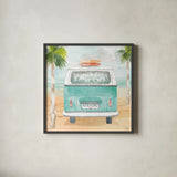 Surfs Up VI by Dina June. Shown in a sleek black glass frame for a contemporary gallery look. Available as an archival giclee rolled canvas, fine art paper, or poster print. SKU 65084a.