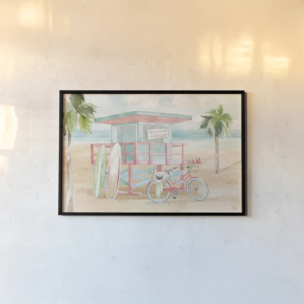 Surfs Up VII by Dina June. shown as a paper print in a black flame. Available as a archival giclee rolled canvas, fine art paper, or poster print. SKU 65085i.