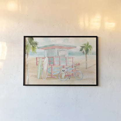 Surfs Up VII by Dina June. shown as a paper print in a black flame. Available as a archival giclee rolled canvas, fine art paper, or poster print. SKU 65085i.