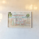 Surfs Up VII by Dina June. shown as a paper print in a white frame. Available as a archival giclee rolled canvas, fine art paper, or poster print. SKU 65085i.
