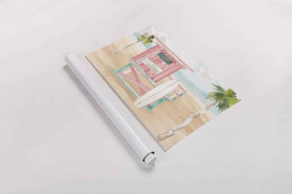 Surfs Up VIII by Dina June. shown as a rolled paper print. Available as archival giclee rolled canvas, fine art paper, or poster print. SKU 65086i.