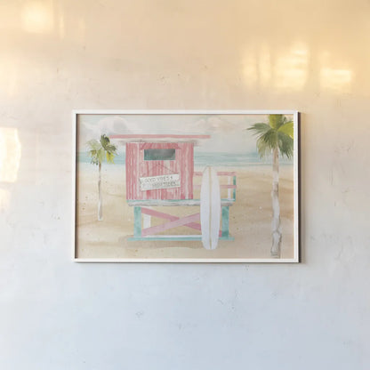 Surfs Up VIII by Dina June. shown as a paper print in a white frame. Available as a archival giclee rolled canvas, fine art paper, or poster print. SKU 65086i.