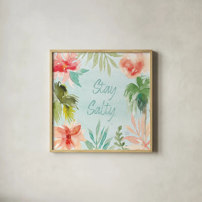 Surfs Up X by Dina June. Shown in a natural wood glass frame for a timeless modern aesthetic. Available as an archival giclee rolled canvas, fine art paper, or poster print. SKU 65088a.