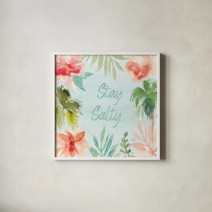 Surfs Up X by Dina June. Shown in a crisp white glass frame for a clean and minimalist style. Available as an archival giclee rolled canvas, fine art paper, or poster print. SKU 65088a.