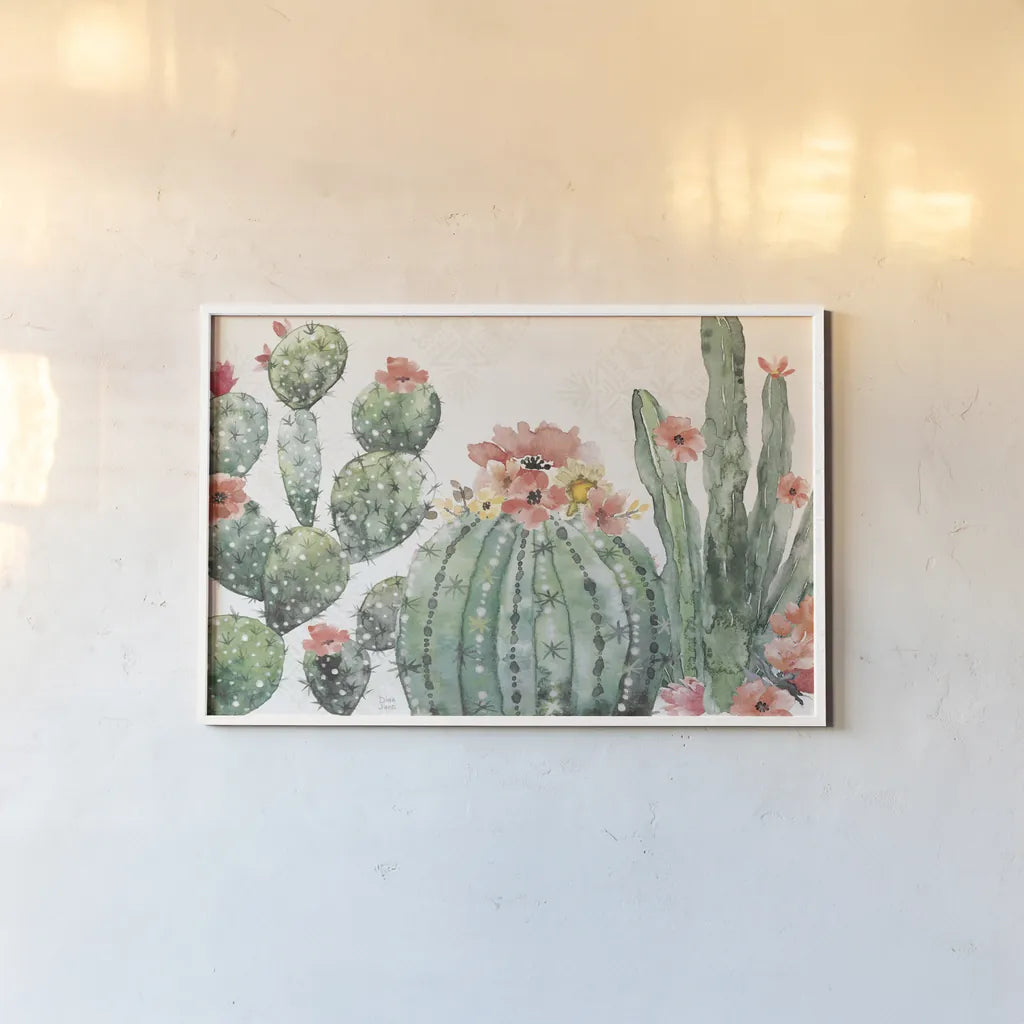Sweet Southwest I by Dina June. shown as a paper print in a white frame. Available as a archival giclee rolled canvas, fine art paper, or poster print. SKU 63095i.