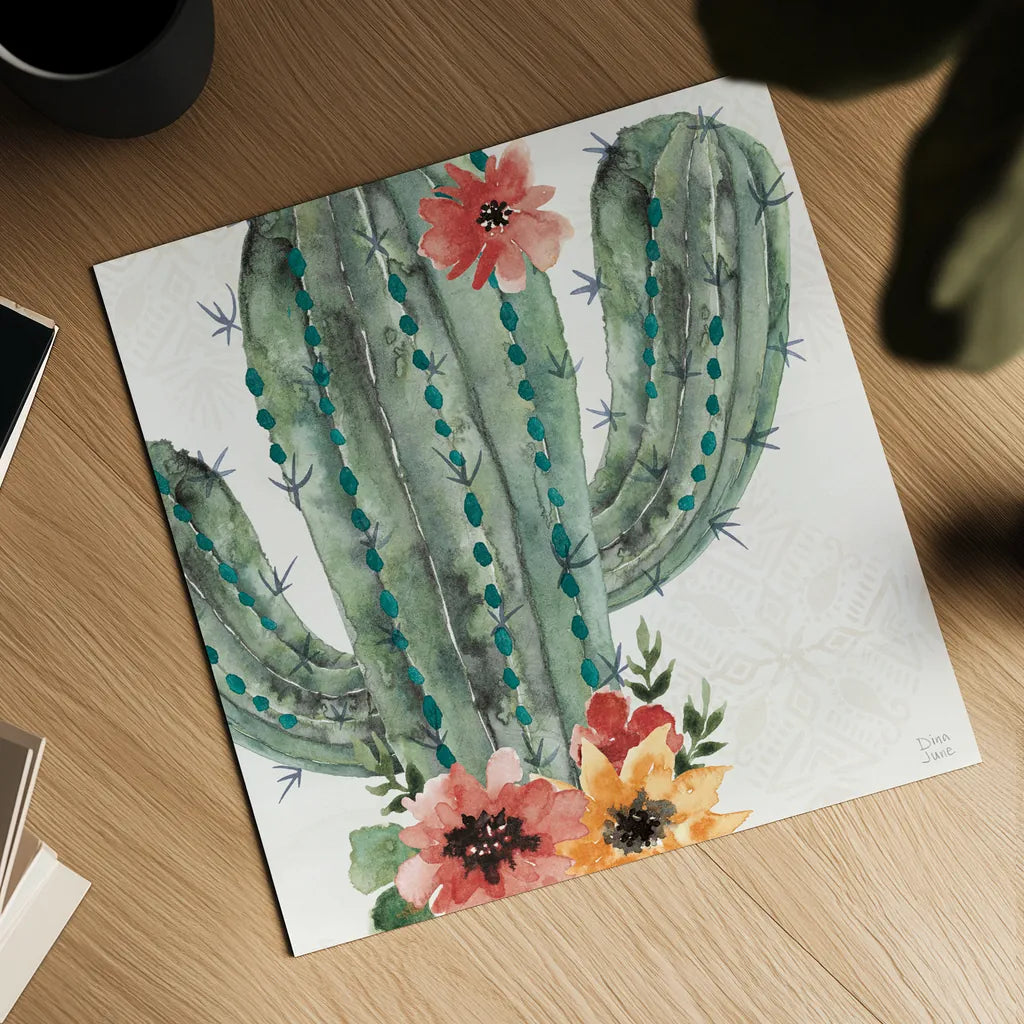 Sweet Southwest II by Dina June. Shown as a detailed flat fine art print, highlighting archival giclee quality. Available as an archival giclee rolled canvas, fine art paper, or poster print. SKU 63096a.