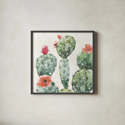 Sweet Southwest III by Dina June. Shown in a sleek black glass frame for a contemporary gallery look. Available as an archival giclee rolled canvas, fine art paper, or poster print. SKU 63097a.