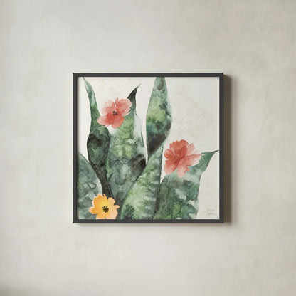 Sweet Southwest IV by Dina June. Shown in a sleek black glass frame for a contemporary gallery look. Available as an archival giclee rolled canvas, fine art paper, or poster print. SKU 63098a.