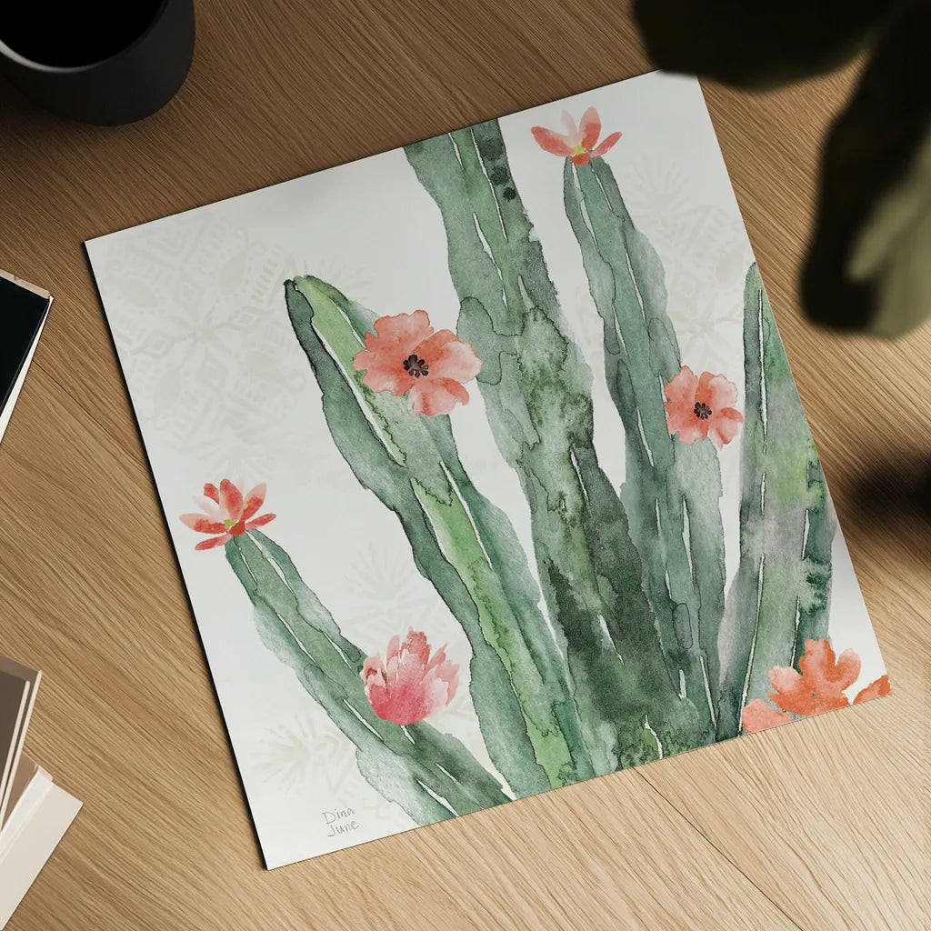 Sweet Southwest VII by Dina June. Shown as a detailed flat fine art print, highlighting archival giclee quality. Available as an archival giclee rolled canvas, fine art paper, or poster print. SKU 63101a.
