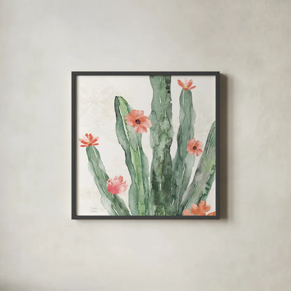 Sweet Southwest VII by Dina June. Shown in a sleek black glass frame for a contemporary gallery look. Available as an archival giclee rolled canvas, fine art paper, or poster print. SKU 63101a.