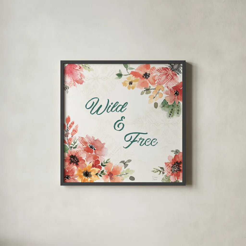 Sweet Southwest XIX by Dina June. Shown in a sleek black glass frame for a contemporary gallery look. Available as an archival giclee rolled canvas, fine art paper, or poster print. SKU 63113a.