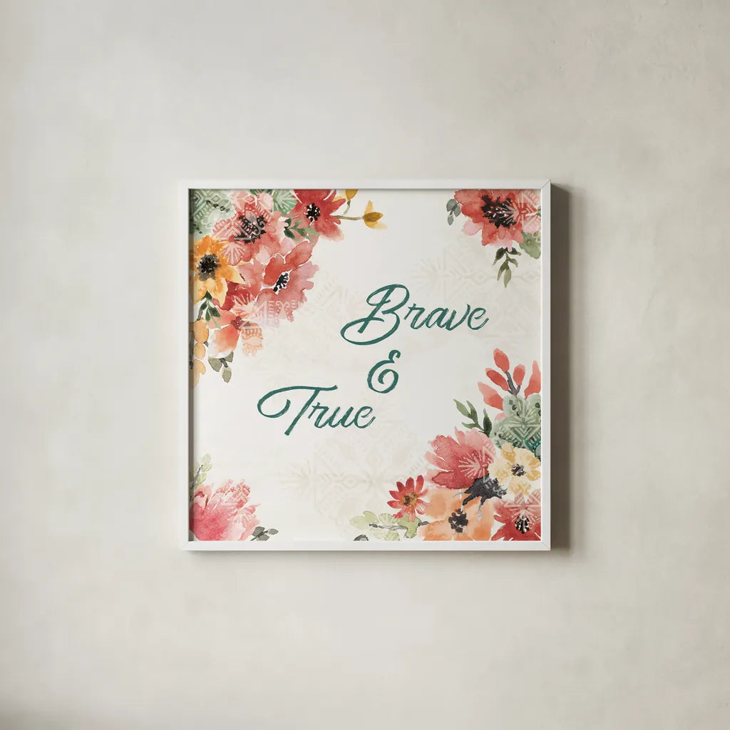 Sweet Southwest XX by Dina June. Shown in a crisp white glass frame for a clean and minimalist style. Available as an archival giclee rolled canvas, fine art paper, or poster print. SKU 63114a.