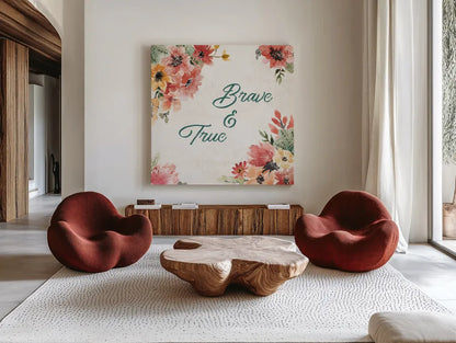 Sweet Southwest XX by Dina June. Shown as extra-large giant wall art in a modern living room. Available as an archival giclee rolled canvas, fine art paper, or poster print. SKU 63114a.